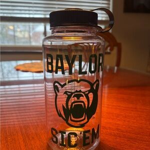 Baylor University Black Lid Clear Water Bottle